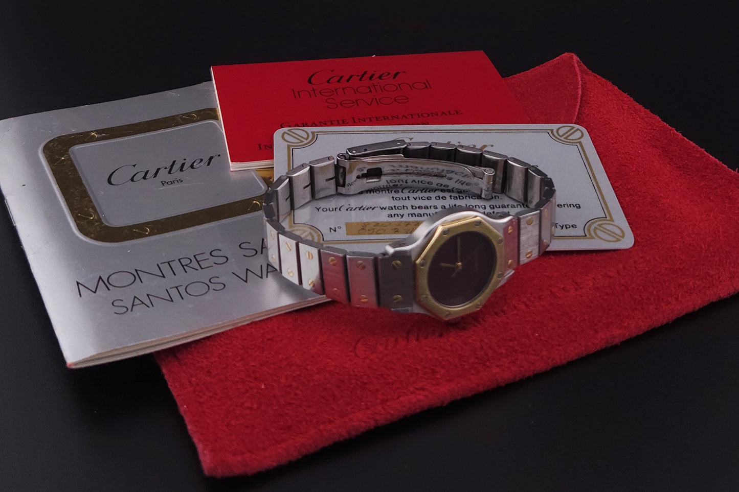 Cartier Santos Octagon Burgundy