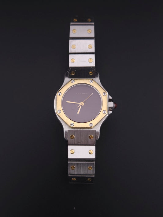 Cartier Santos Octagon Burgundy
